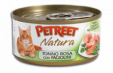 Petreet Natura Кусочки розового тунца с зелёной фасолью, 70 гр